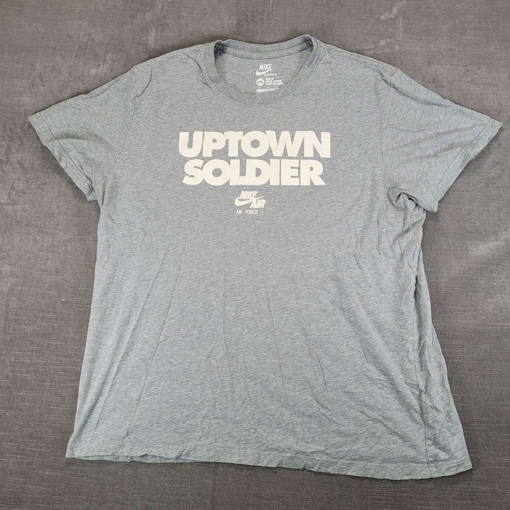 Nike Sportswear Mens XXL Uptown Soldier Air Force 1 T-Shirt Gray Slim Fit